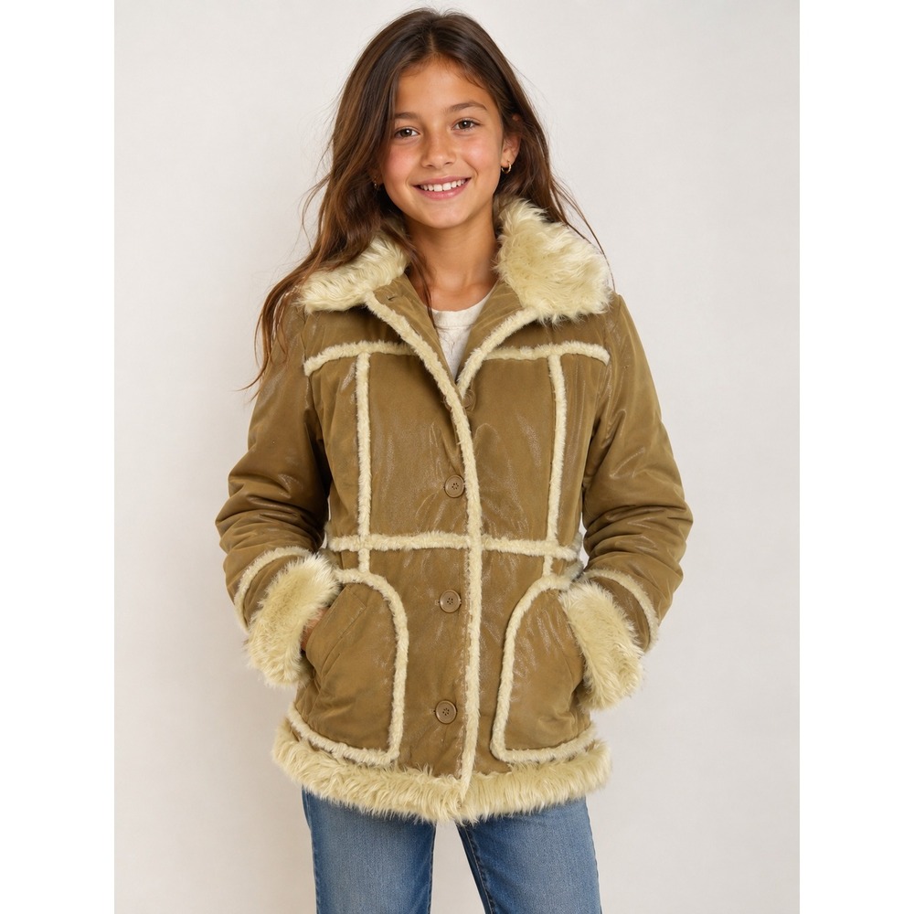 Arizona Jean Co Faux Shearling Penny Lane Jacket Girls Large
